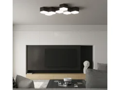 Sollux Lighting Sunde Plafón Decorativo Empotrado, Negro, 11.5cm