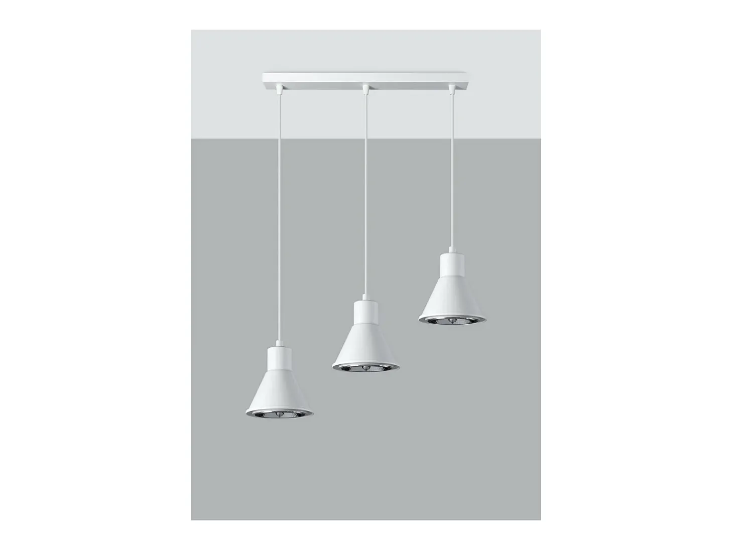Sollux Lighting Taleja Lámpara de Techo Colgante Bar, Blanca, 3x ES111