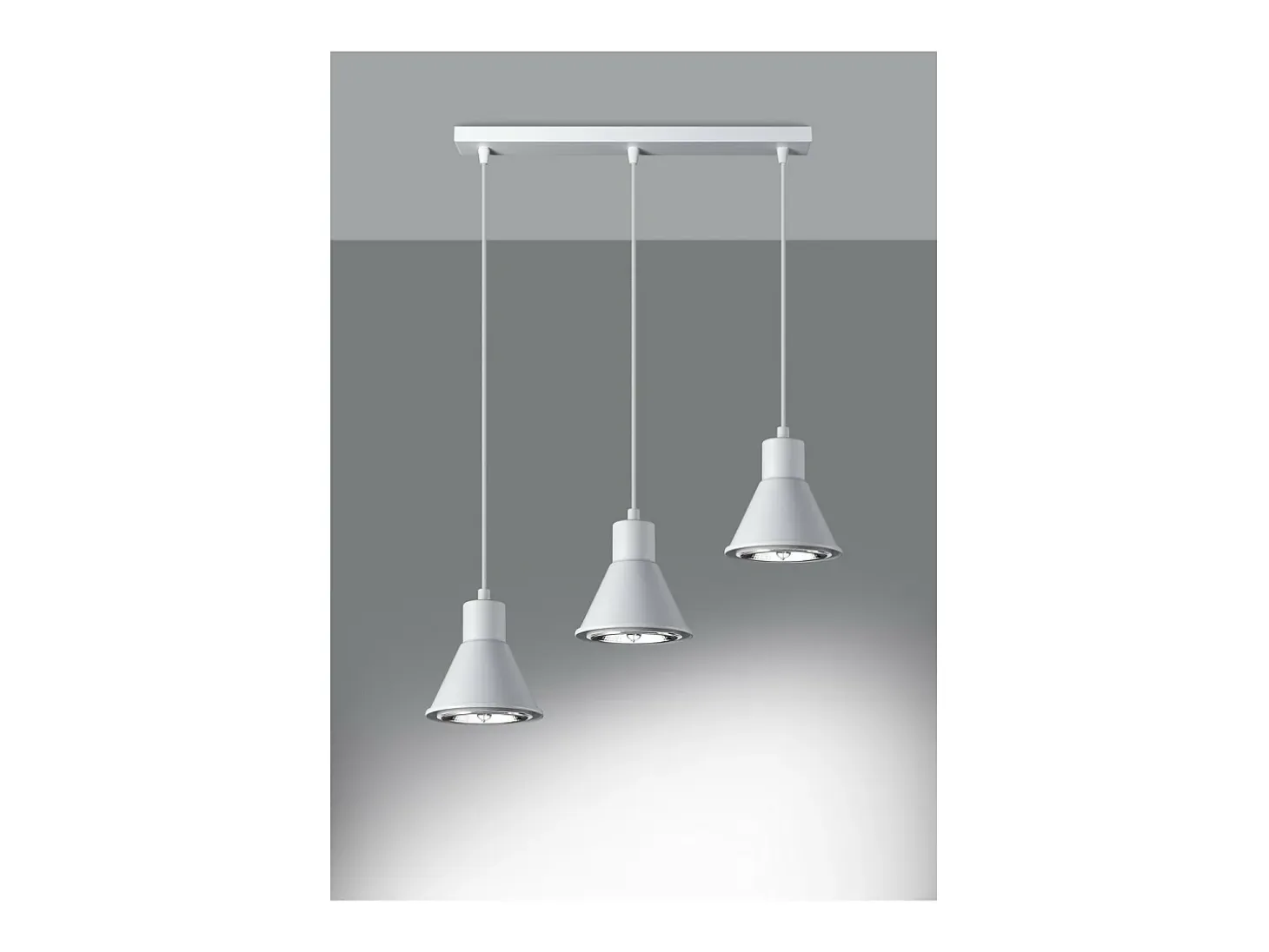 Sollux Lighting Taleja Lámpara de Techo Colgante Bar, Blanca, 3x ES111