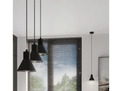 Sollux Lighting Taleja Lámpara de Techo Colgante Bar, Negro, 3x ES111