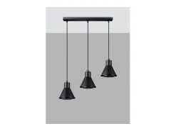 Sollux Lighting Taleja Lámpara de Techo Colgante Bar, Negro, 3x ES111