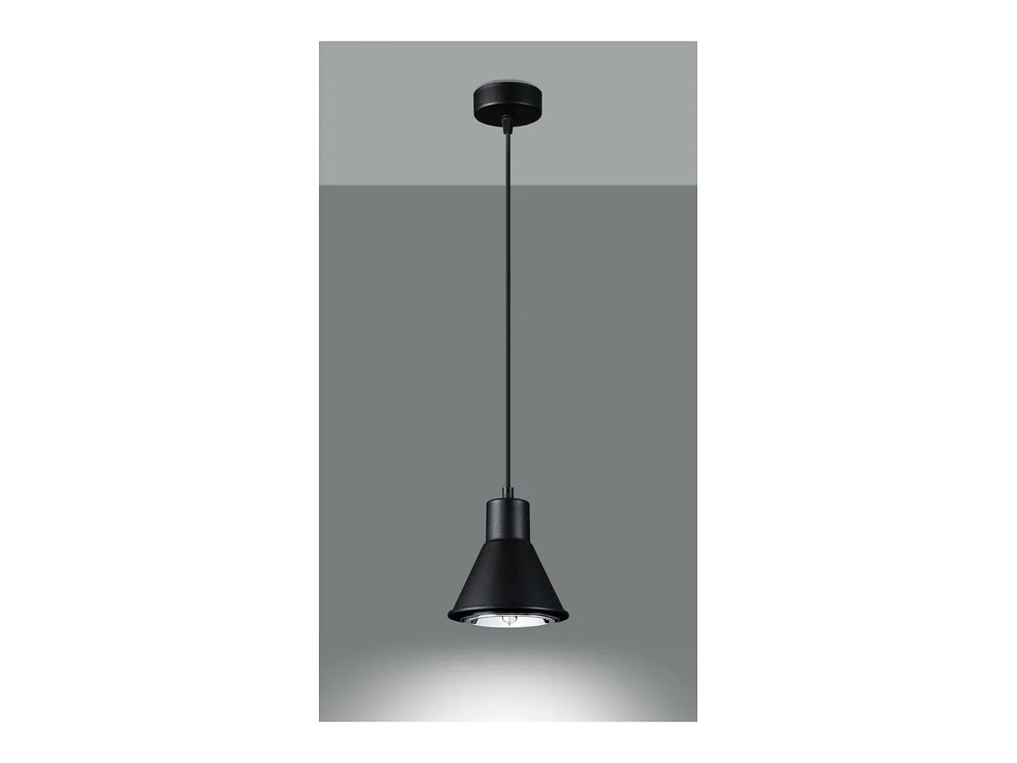 Sollux Lighting Taleja Lámpara de Techo Colgante Dome, Negro, 1x ES111