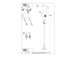 Sollux Lighting Taleja Lámpara de Techo Colgante Dome, Negro, 1x ES111