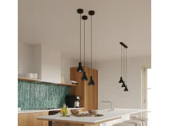 Sollux Lighting Taleja Lámpara de Techo Colgante Bar, Negro, 3x E27