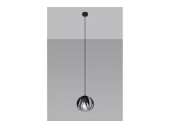 Sollux Lighting Tulos Plafón Colgante Esférico, Negro, 1x E27