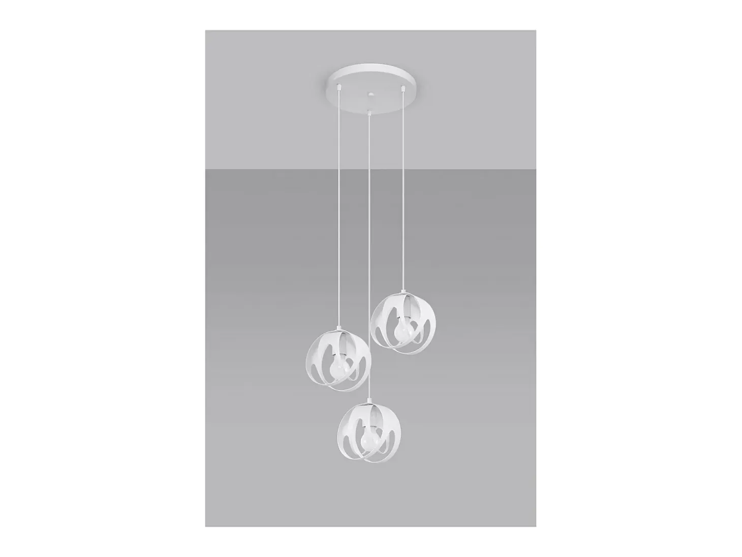 Sollux Lighting Tulos Plafón Colgante Cluster, Blanco, 3x E27