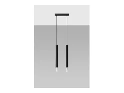 Sollux Lighting Wezyr Lámpara de Techo Colgante Bar, Negro, 2x G9