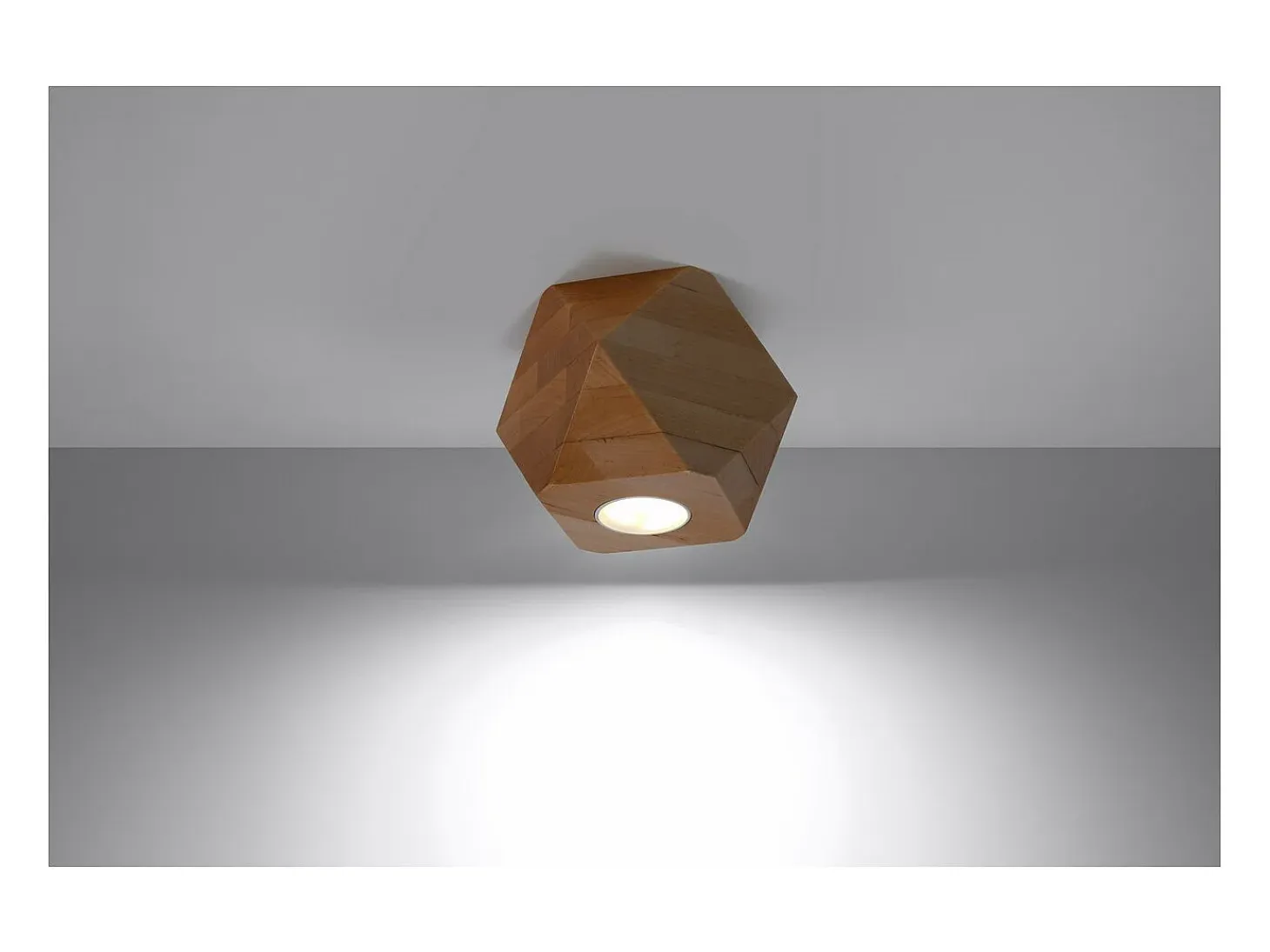 Sollux Lighting Woody Downlight de Superficie, Madera Natural, 1x GU10