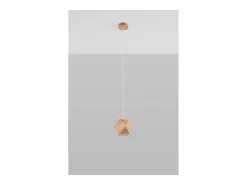 Sollux Lighting Woody Plafón Colgante Esférico, Madera Natural, 1x GU10