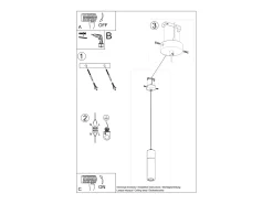Sollux Lighting Zane Lámpara de Techo Suspendida Slim Gris Cemento, Madera Natural