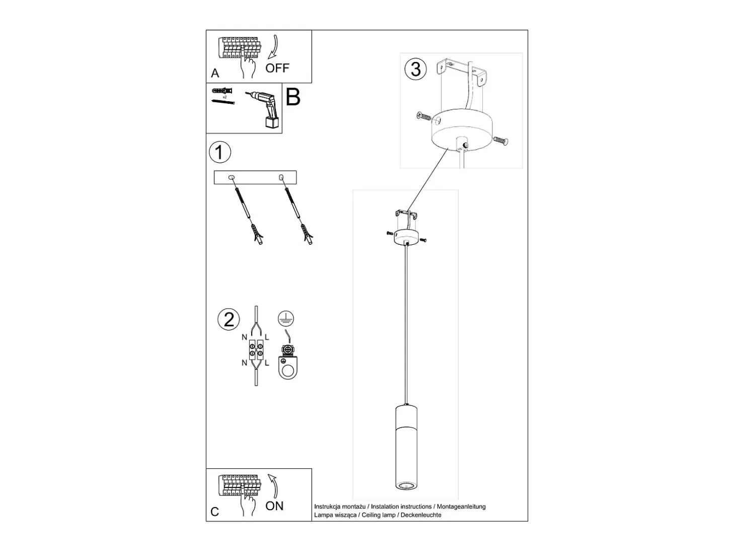 Sollux Lighting Zane Lámpara de Techo Suspendida Slim Gris Cemento, Madera Natural