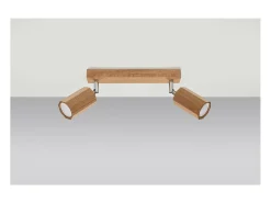 Sollux Lighting Zeke Foco de Techo Twin Octagon Roble Madera, 2x GU10