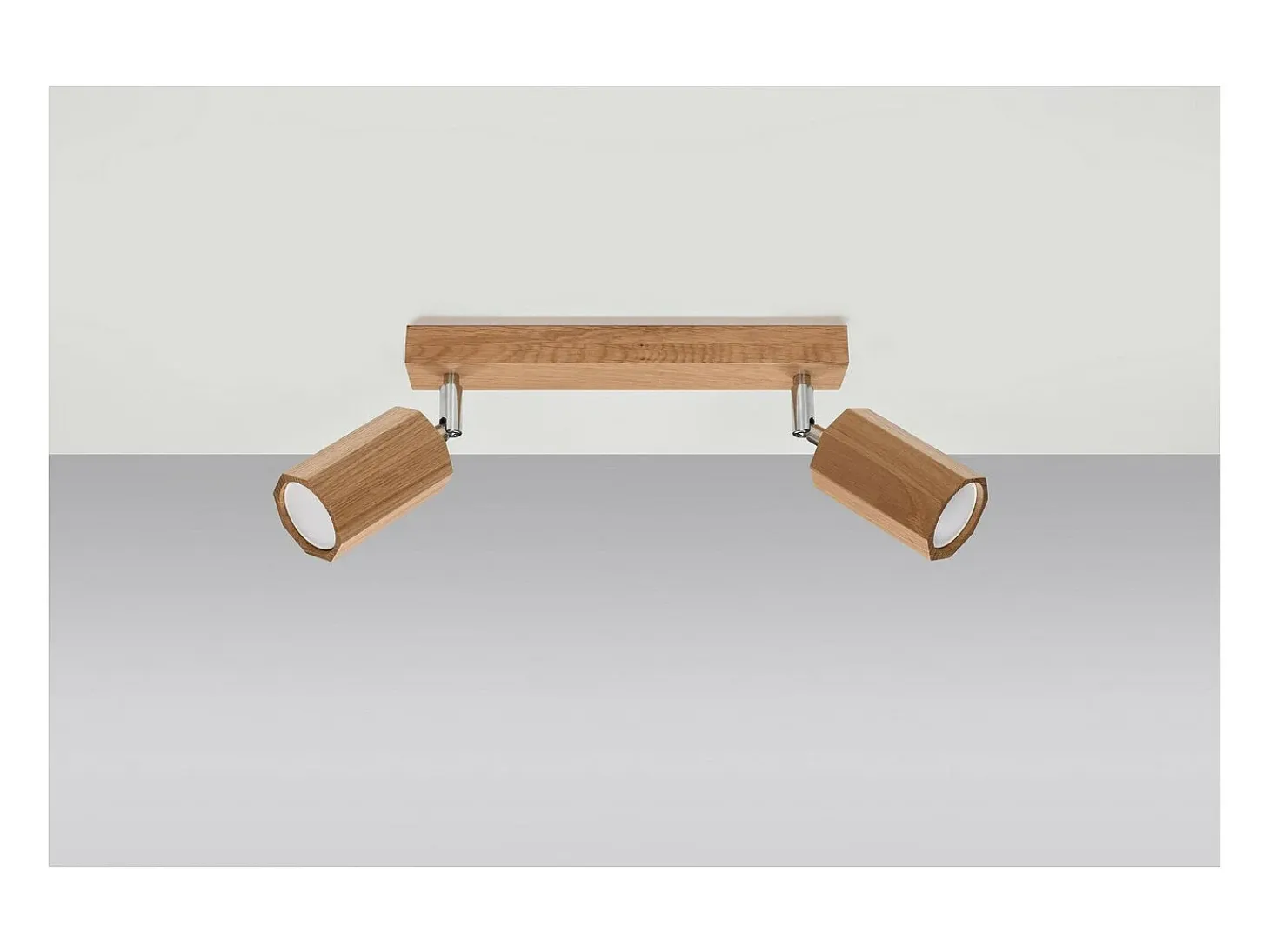 Sollux Lighting Zeke Foco de Techo Twin Octagon Roble Madera, 2x GU10