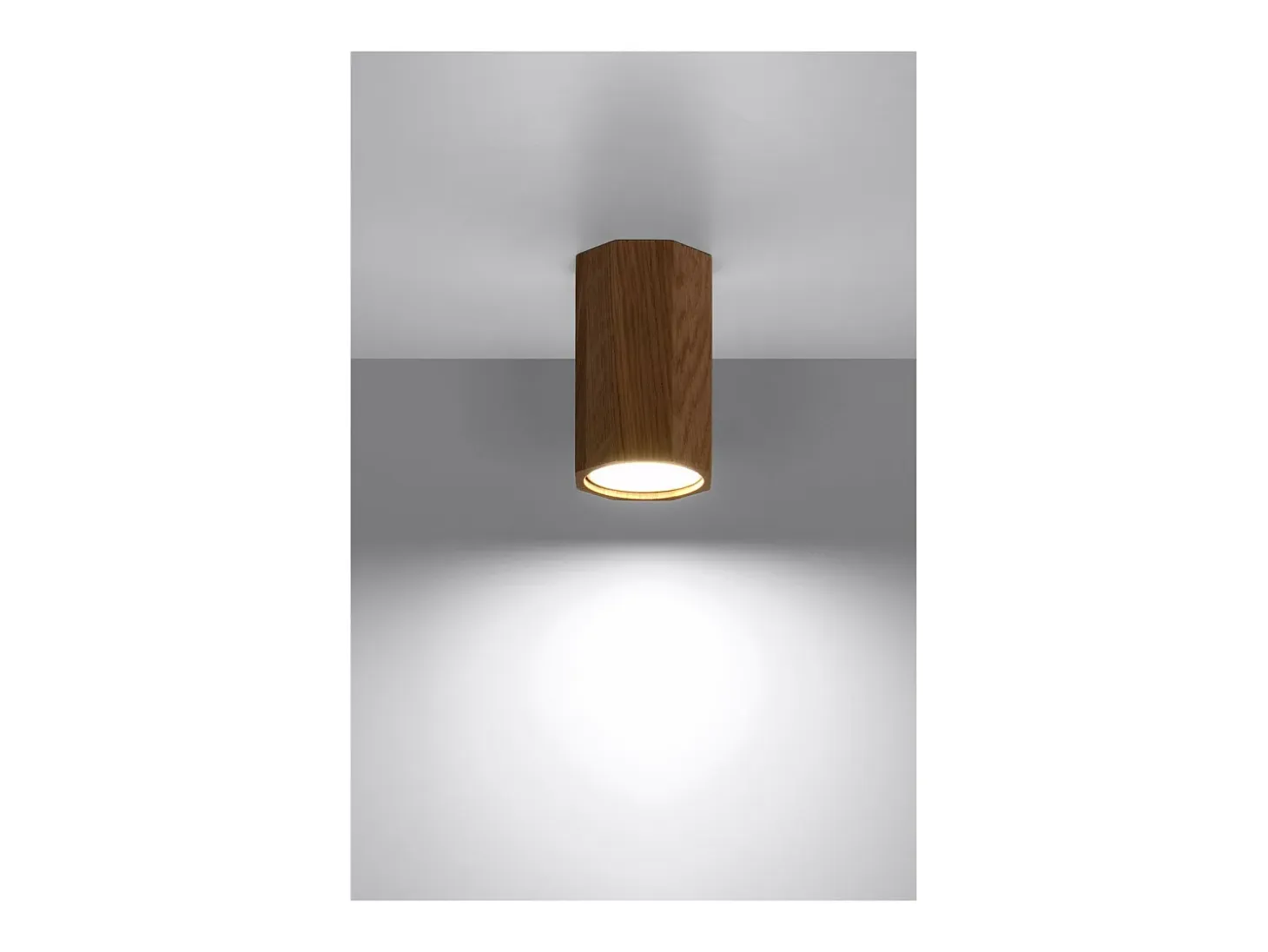 Sollux Lighting Zeke Foco empotrable octogonal de madera de roble, 30cm
