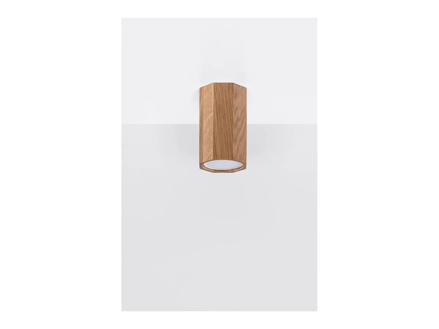 Sollux Lighting Zeke Foco empotrable octogonal de madera de roble, 30cm