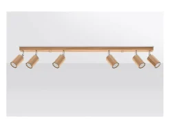 Sollux Lighting Zeke Foco de Techo Octágono Barra Madera Roble, 6x GU10
