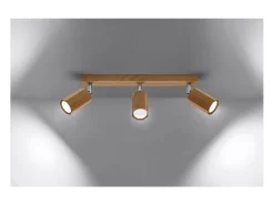 Sollux Lighting Zeke Foco de Techo Octágono Roble Barra Madera, 3x GU10