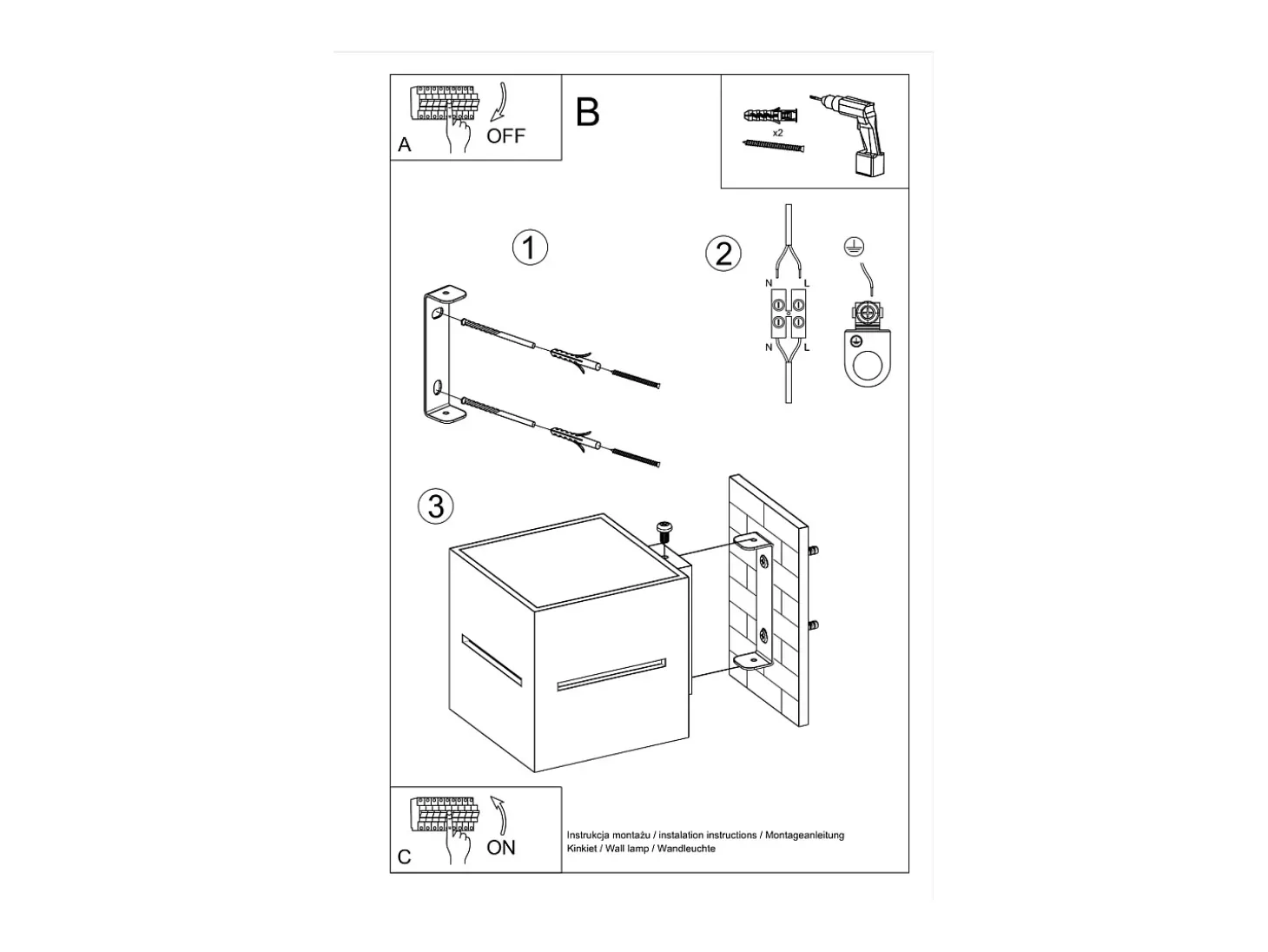 Sollux LOBO - 1 Light Up Down Wall Gris claro, G9