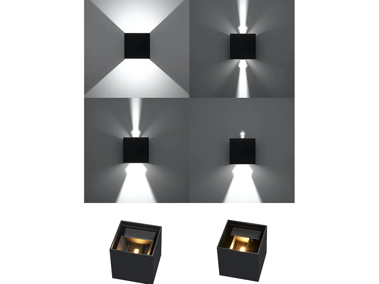 Sollux LUCA - Aplique de pared empotrable LED 1 Light Up Down Negro