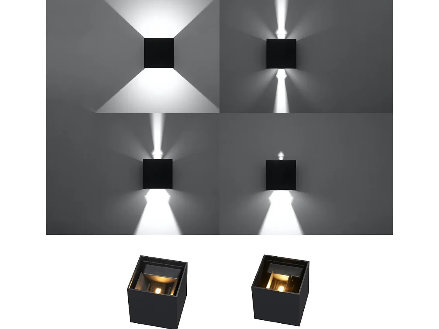 Sollux LUCA - Aplique de pared empotrable LED 1 Light Up Down Negro