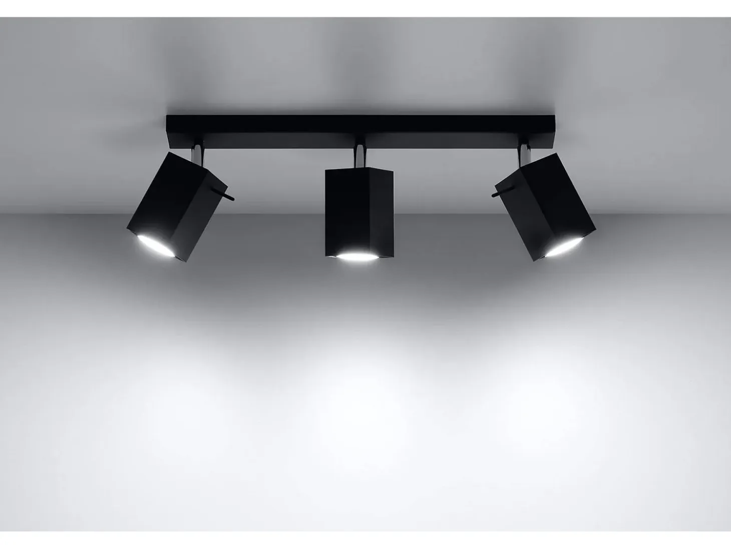 Sollux MERIDA - Barra de 3 focos de luz Negro, GU10