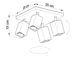 Sollux MERIDA - Cluster de 4 focos de luz gris, GU10