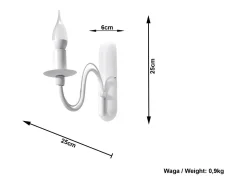 Sollux MINERWA - 1 luz de pared Vela Vela Blanca, E14