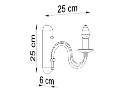 Sollux MINERWA - 1 luz de pared Vela Vela Negra, E14