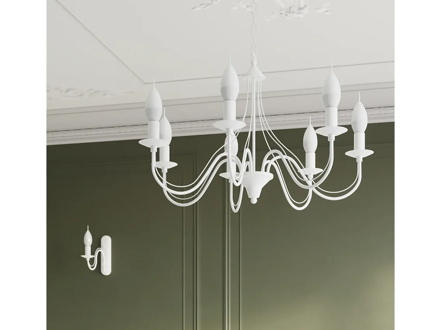Sollux MINERWA - Lámpara de araña de tres brazos con 3 luces blanca, E14