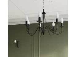 Sollux MINERWA - Lámpara de araña de tres brazos con 3 luces Negro, E14