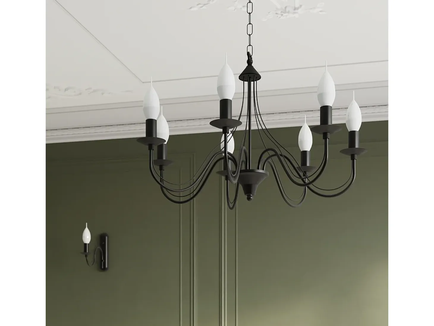 Sollux MINERWA - Lámpara de araña de tres brazos con 3 luces Negro, E14