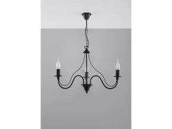 Sollux MINERWA - Lámpara de araña de tres brazos con 3 luces Negro, E14