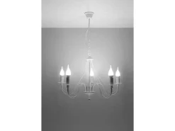 Sollux MINERWA - Lámpara de araña de 5 brazos con múltiples luces blanca, E14
