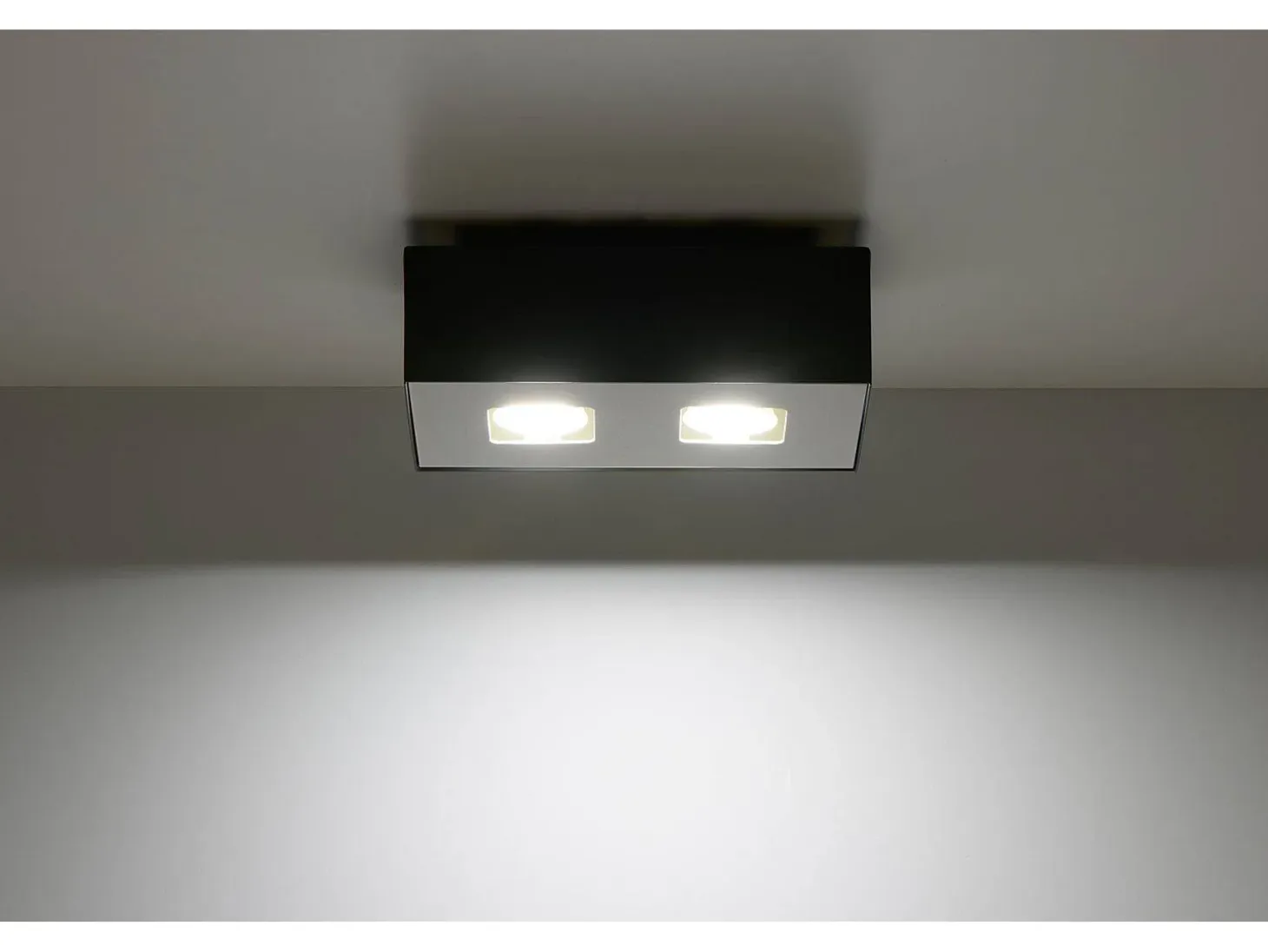 Sollux MONO - Lámpara de techo empotrada de 2 luces en blanco y negro, GU10