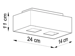 Sollux MONO - Lámpara de techo empotrada de 2 luces en blanco y negro, GU10