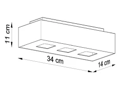 Sollux MONO - Lámpara de techo empotrada de 3 luces en blanco y negro, GU10
