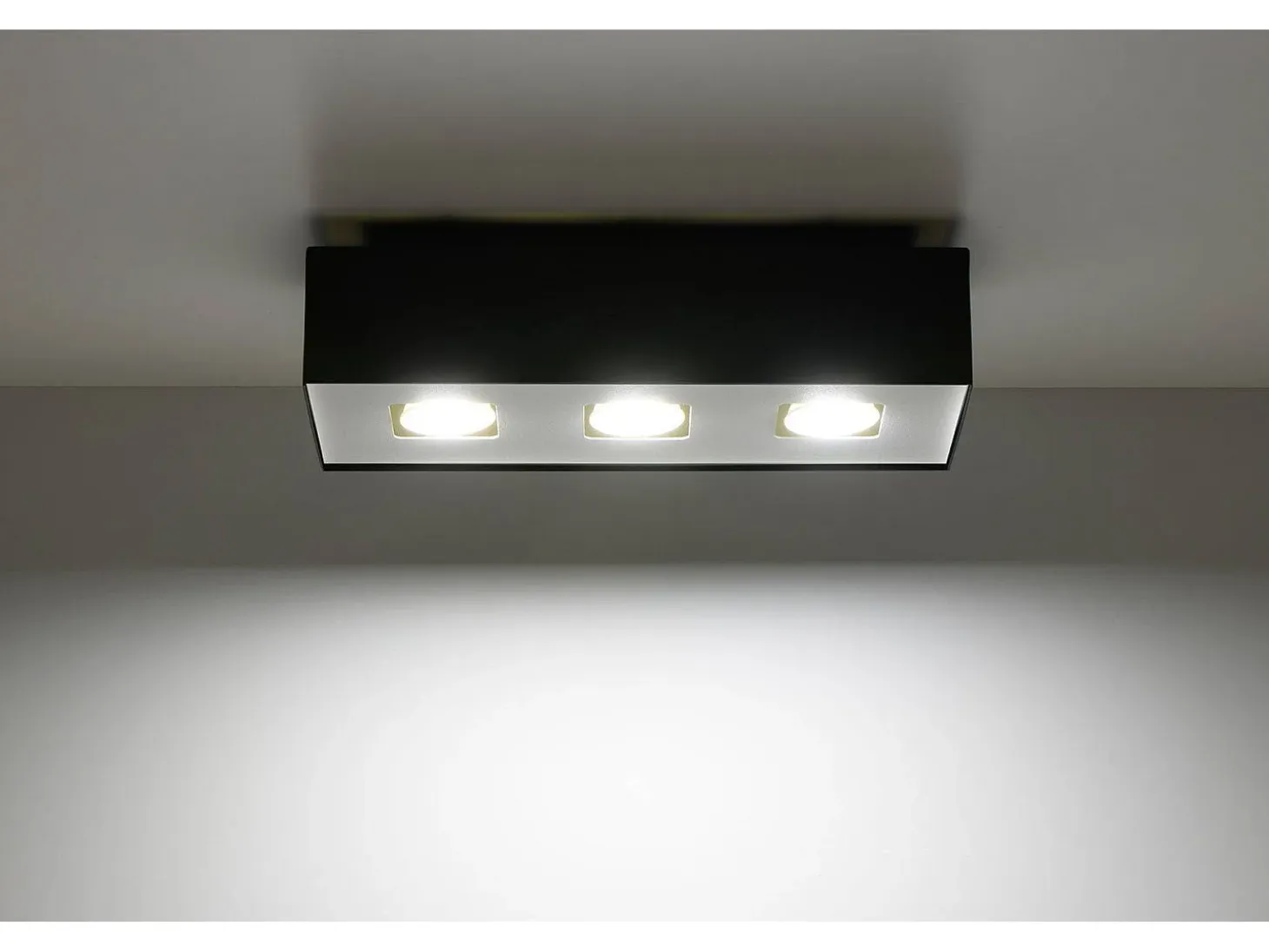 Sollux MONO - Lámpara de techo empotrada de 3 luces en blanco y negro, GU10
