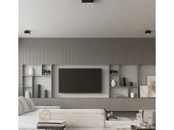 Sollux MONO - Lámpara de techo empotrada de 4 luces en blanco y negro, GU10