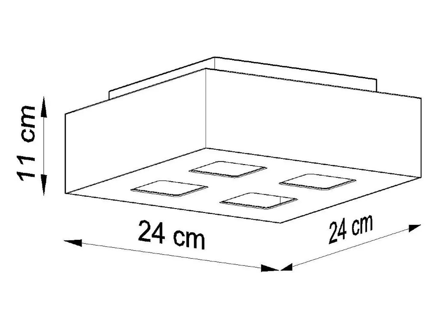 Sollux MONO - Lámpara de techo empotrada de 4 luces en blanco y negro, GU10