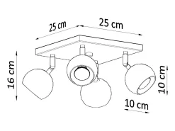 Sollux OCULARE - Cluster de 4 focos de luz blanco, GU10