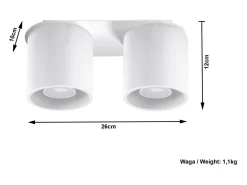 Sollux ORBIS - 2 Downlight de superficie blanca, GU10