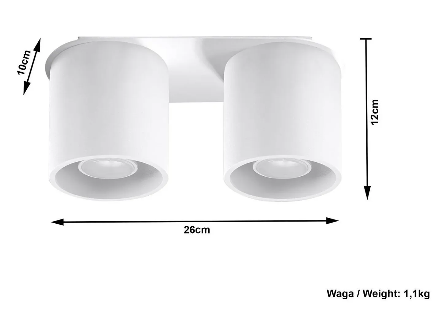 Sollux ORBIS - 2 Downlight de superficie blanca, GU10