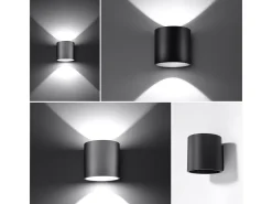 Sollux ORBIS - 1 Light Up Down Wall Gris claro, G9