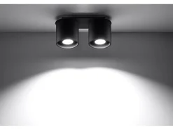 Sollux ORBIS - Downlight montado en superficie de 2 luces Negro, GU10