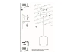 Sollux ORBIS - Lámpara colgante de techo redonda con 1 luz gris, GU10