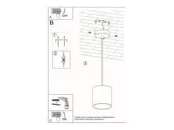Sollux ORBIS - Lámpara colgante de techo redonda con 1 luz gris, GU10