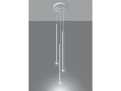 Sollux PASTELO - Lámpara colgante con tres luces, blanca, G9