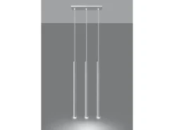 Sollux PASTELO - Lámpara colgante de barra fija con 3 luces, blanco, G9
