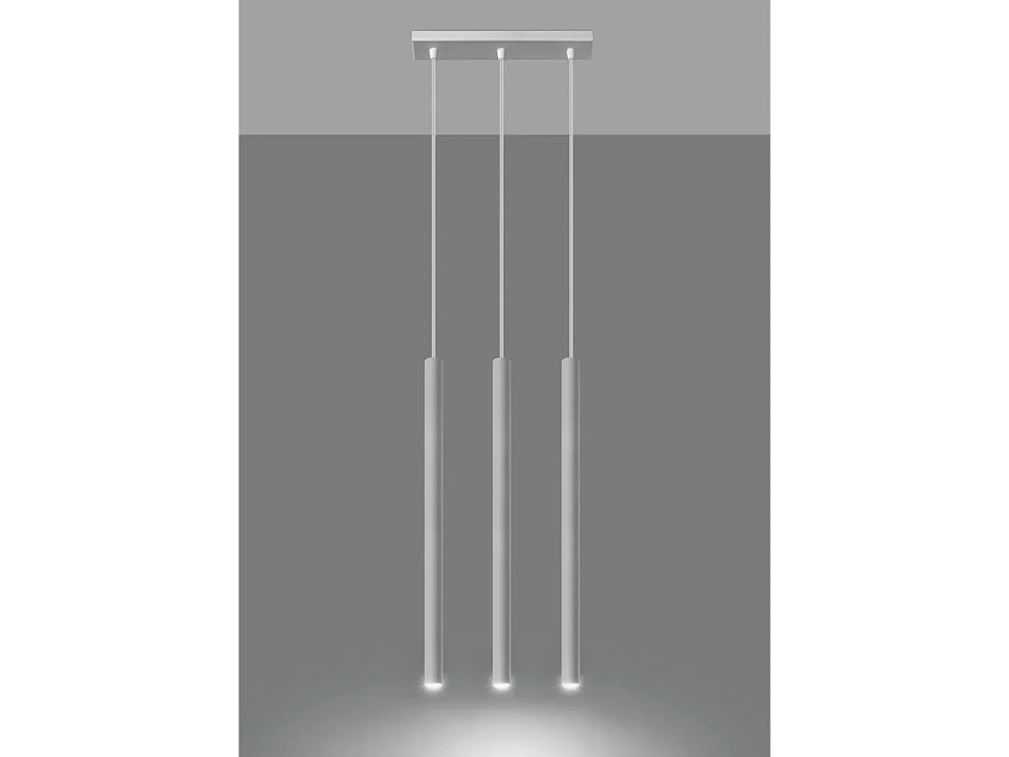 Sollux PASTELO - Lámpara colgante de barra fija con 3 luces, blanco, G9