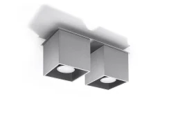 Sollux QUAD - 2 Downlight montado en superficie gris, GU10